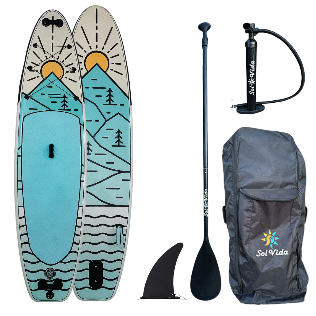 VidaGlide Canyon Pack: 10' 6'' Inflatable Paddle Board + Paddle, Pump, Detachable Fin, & Carrying Case