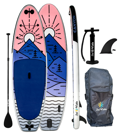 GrandSol Canyon Pack: 11' 4'' Inflatable Paddle Board + Paddle, Pump, Detachable Fin, & Carrying Case