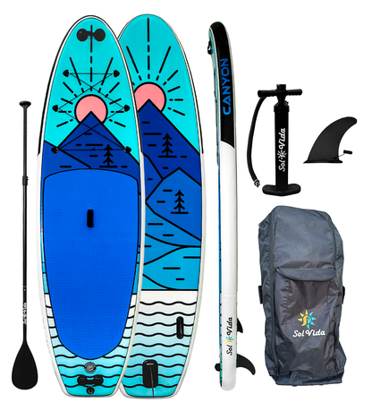 GrandSol Canyon Pack: 11' 4'' Inflatable Paddle Board + Paddle, Pump, Detachable Fin, & Carrying Case