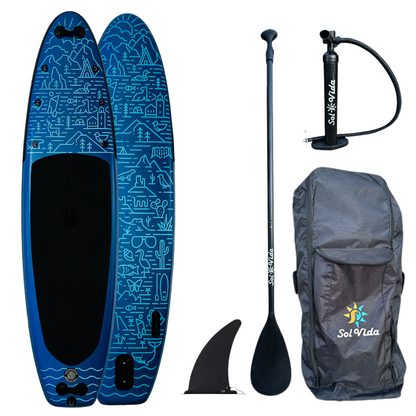 VidaGlide Oasis Pack: 10' 6'' Inflatable Paddle Board + Paddle, Pump, Detachable Fin, & Carrying Case
